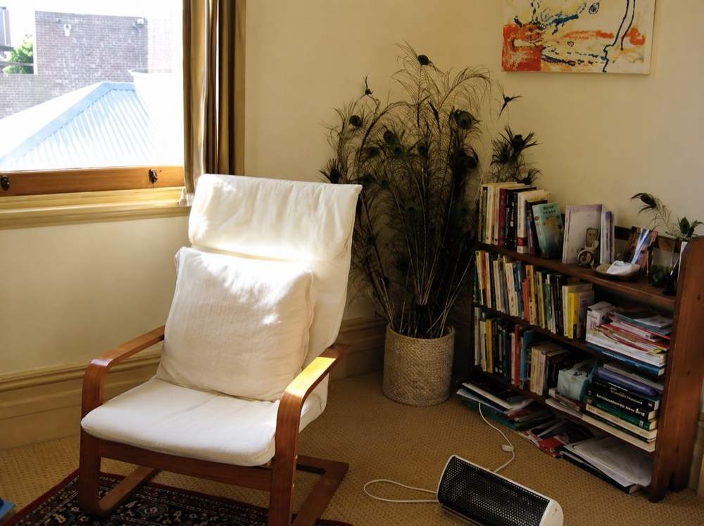 The quiet, comfortable counselling room at The Port Counselling Centre in Fremantle
